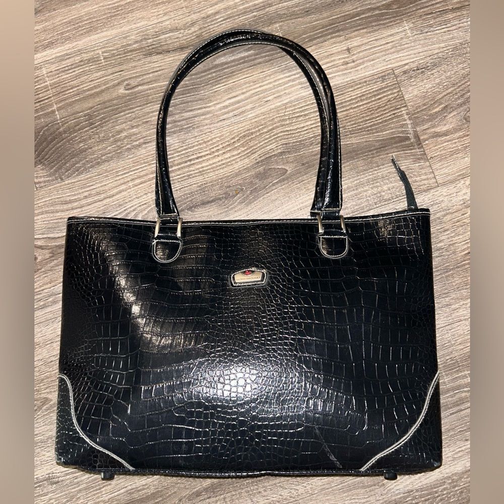 Gloria Vanderbilt Shoulder Bag Purse Double Handles Zip Top Large XL tot…